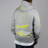 Grey Snakestream Freedom design hooded sweatshirt / yellow print design details