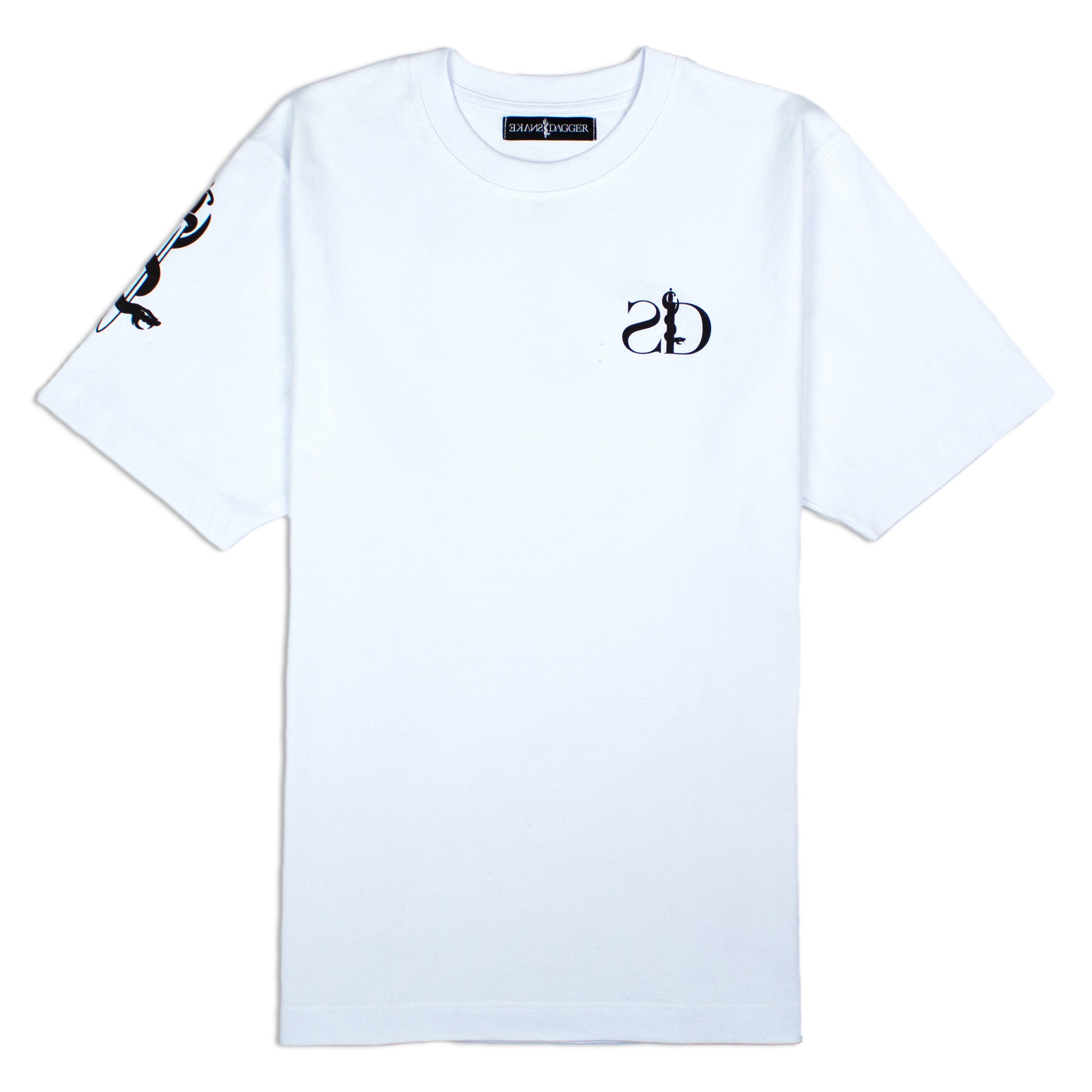 Short sleeve Multi Logo t-shirt / White with black print detail