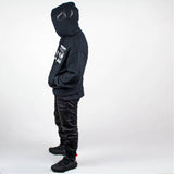 Black Snakestream Freedom design hooded sweatshirt / black print design details